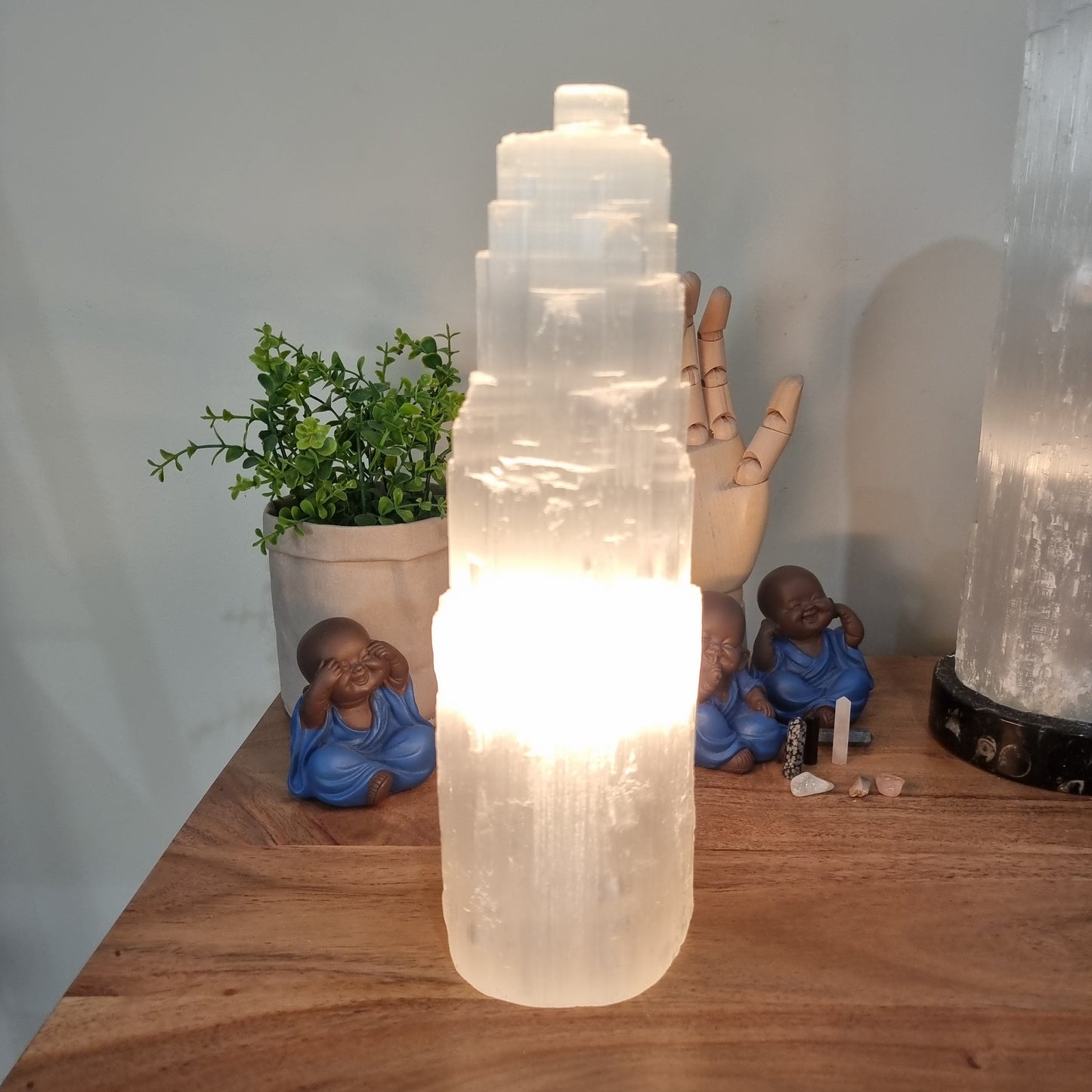 Selenite Tower Lamp 30cm