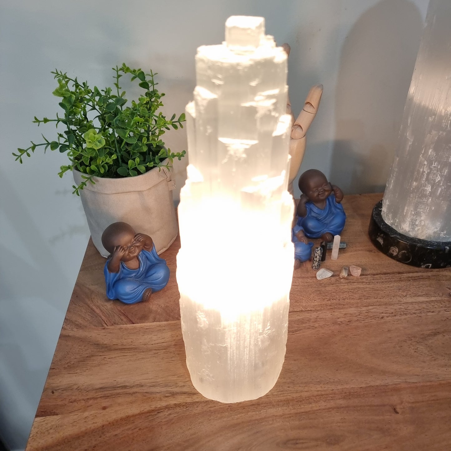 Selenite Tower Lamp 30cm