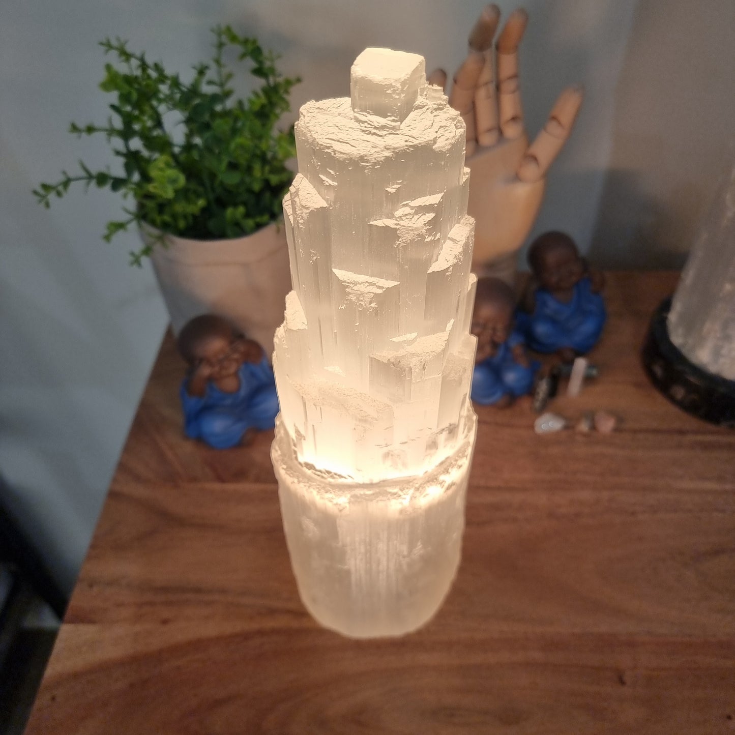 Selenite Tower Lamp 30cm
