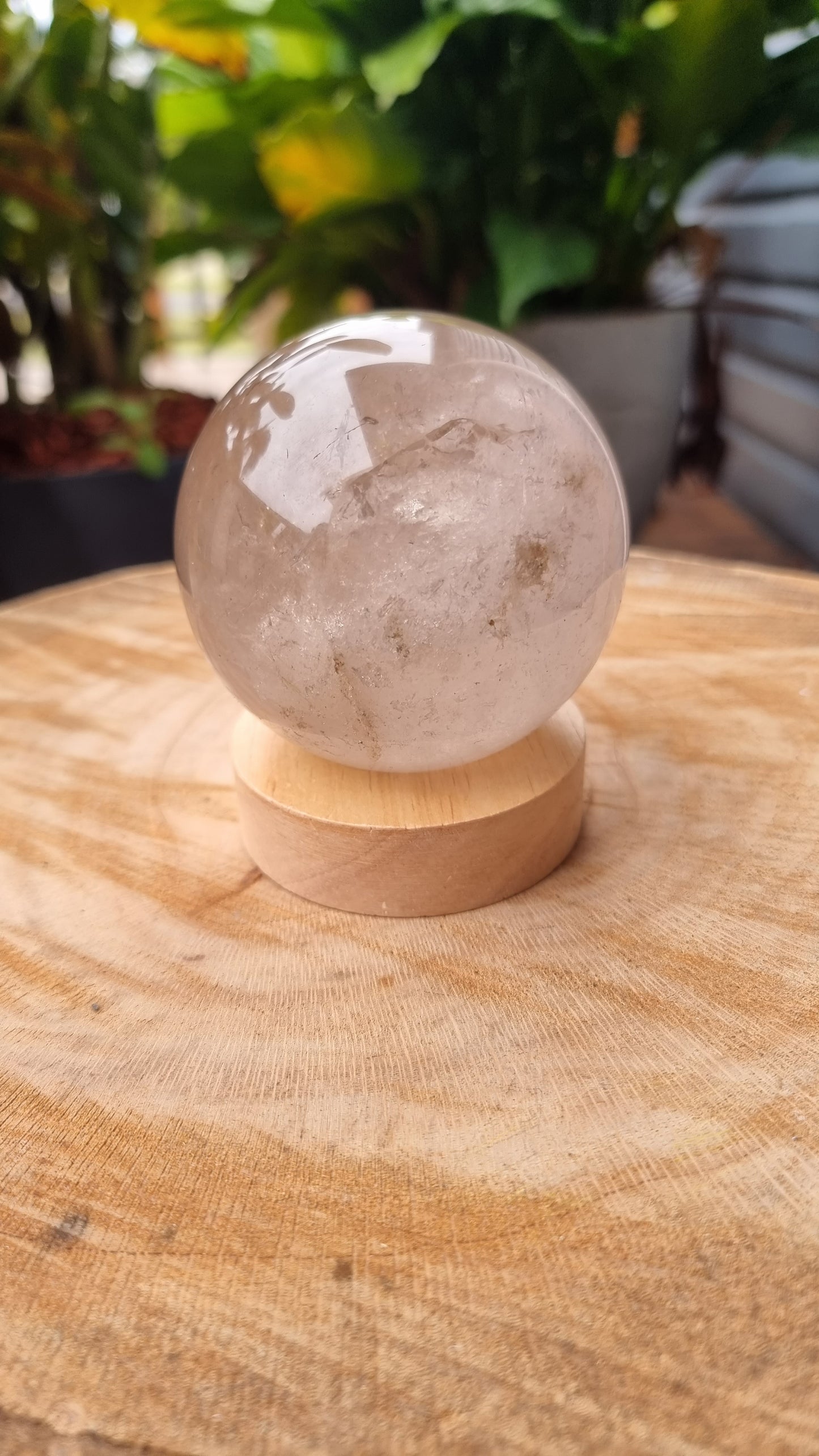0.73kg Smokey Quartz Polished Sphere with LED Light - DS1314