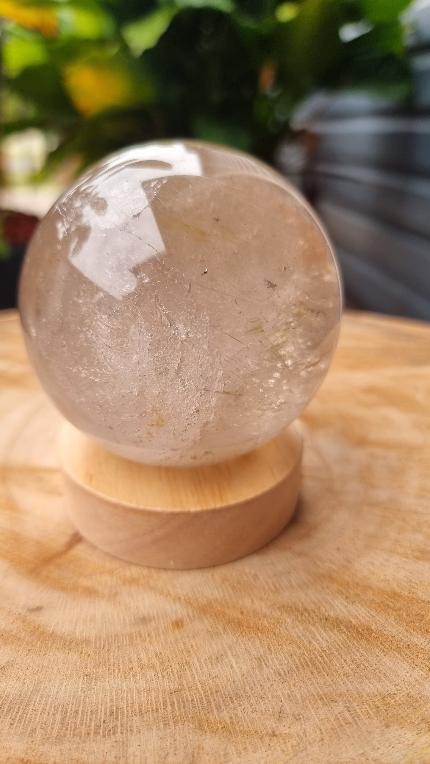 0.73kg Smokey Quartz Polished Sphere with LED Light - DS1314