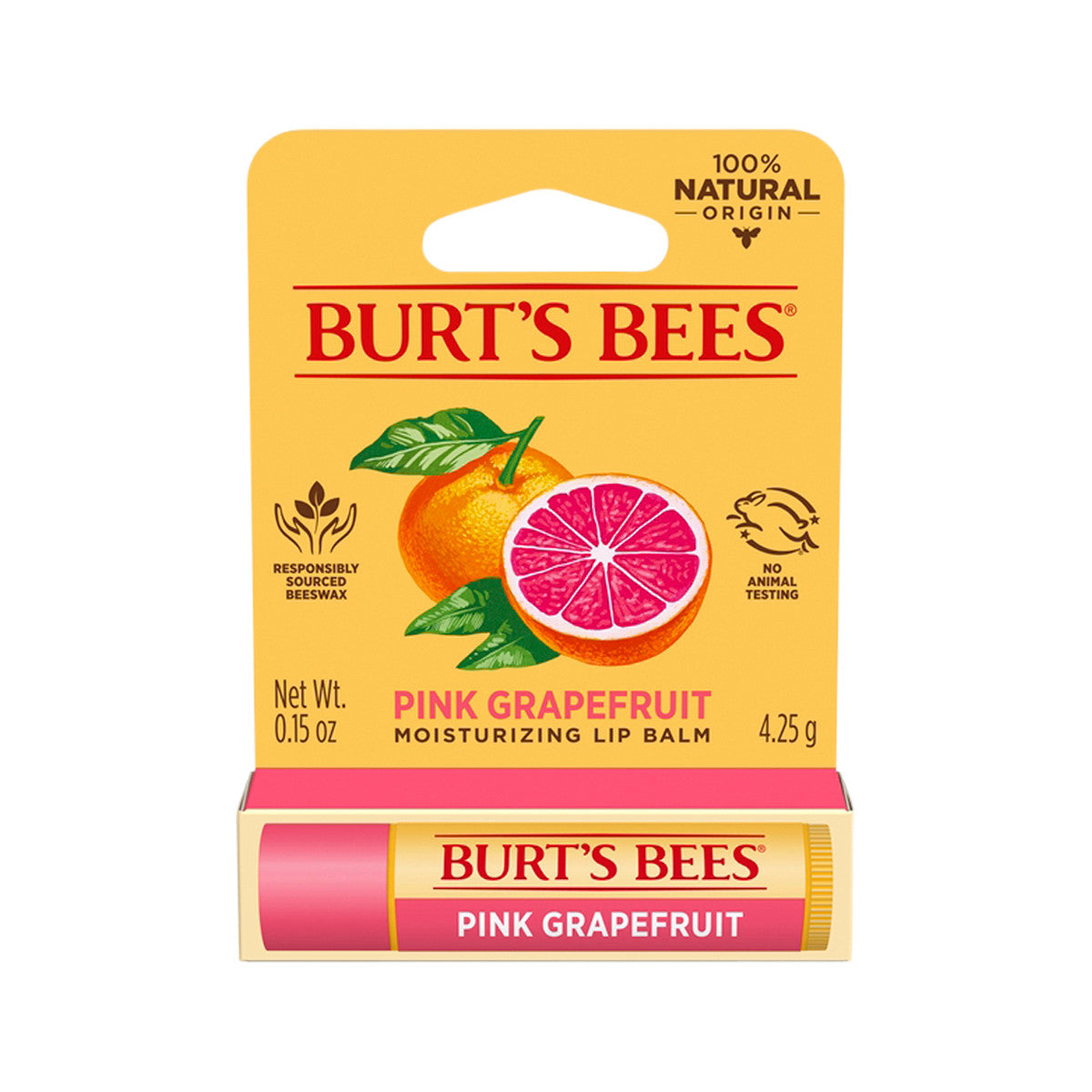 Burt's Bees Moisturising Lip Balm Pink Grapefruit 4.25g